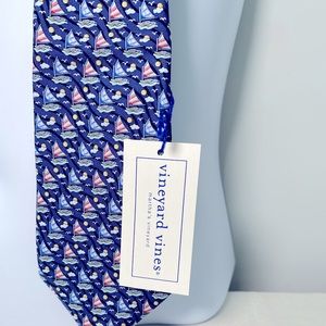 Boys Vineyard Vines Tie - Blue Sailboats
